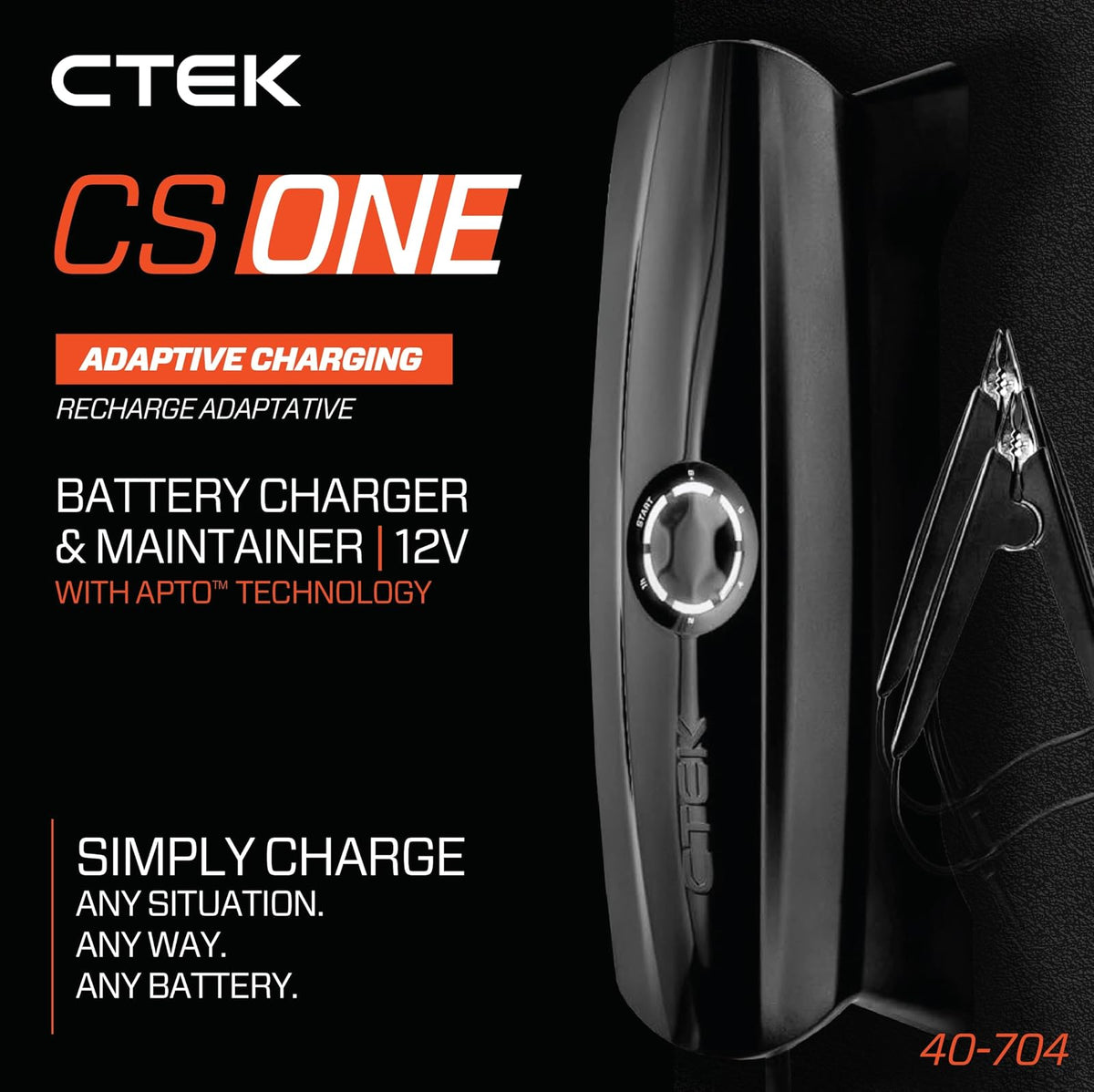 CTEK CS One, Cargador de batería portátil de 12 V, Cargador 4 en 1 con Banco de energía de Alta tecnología, para Automóvil, teléfono, computadora, mantenedor de batería Inteligente, Alternativa de