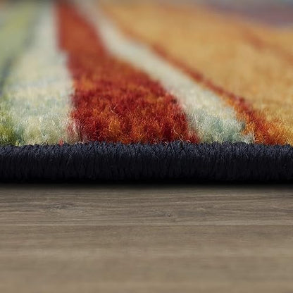 Mohawk Home - Alfombra de área de Rayas arcoíris de 2 x 5 pies, Multicolor, Perfecta para Sala de Estar, Comedor, Oficina