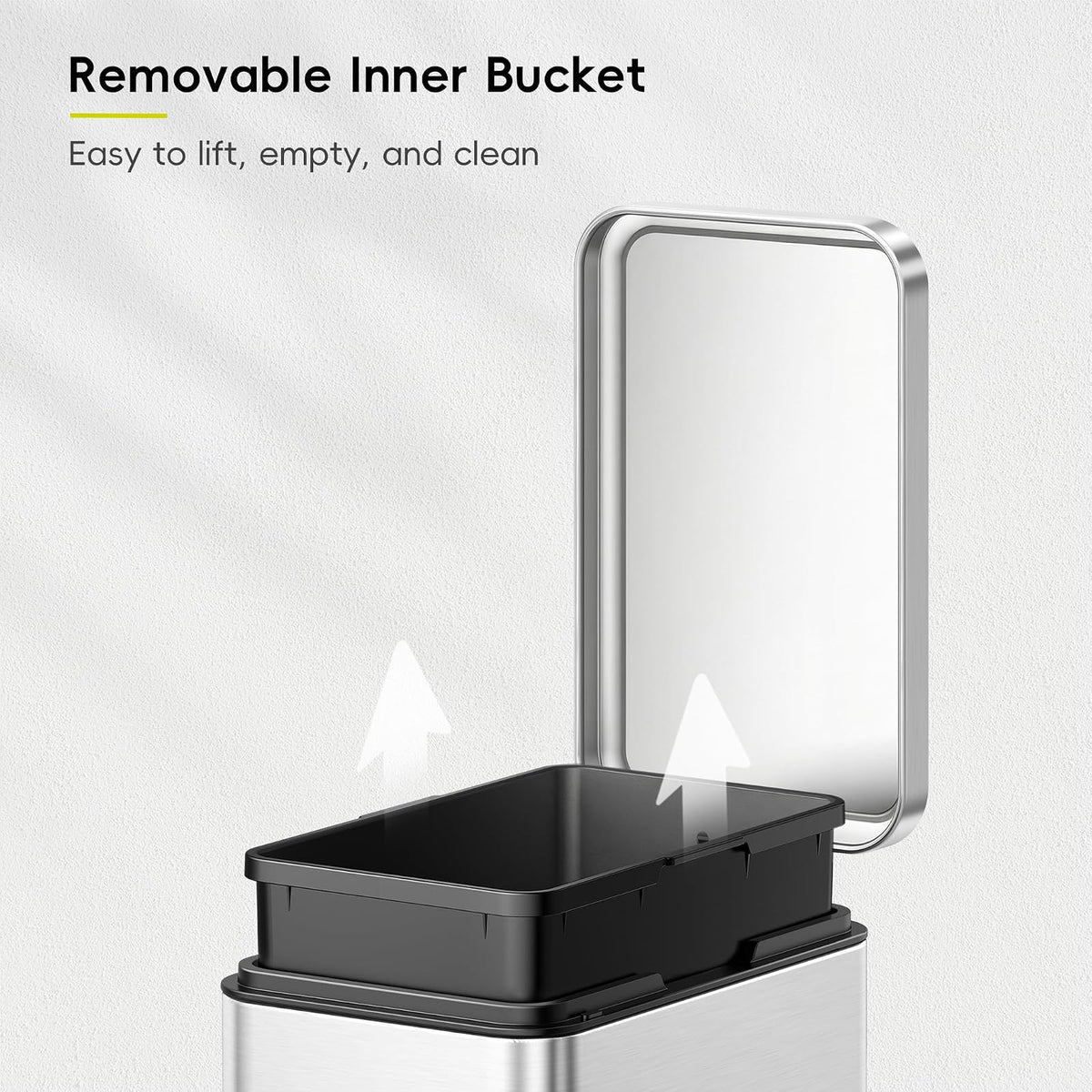 EKO Stella Slim Bote de Basura 10 L con Pedal, Acero Baño