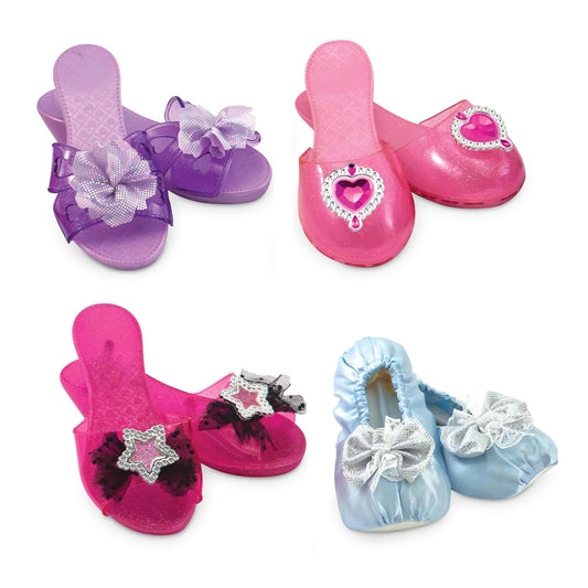 Melissa & Doug Zapatos de Disfraz, ¡Salir con estilo! Colección de Juego de Rol, 4 Pares de Zapatos, Juego de Imitación