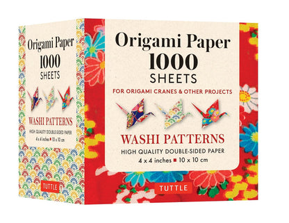 Origami Paper Washi Patterns 1,000 sheets 4" (10 cm): Tuttle Origami Paper: Double-Sided Origami Sheets Printed with 12 Different Designs (Instructions for Origami Crane Included)