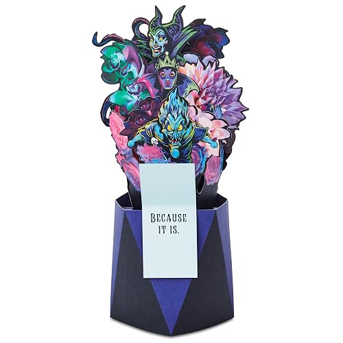 Hallmark Paper Wonder Disney Villains Tarjeta desplegable para cumpleaños, Halloween, graduaciones, felicitaciones
