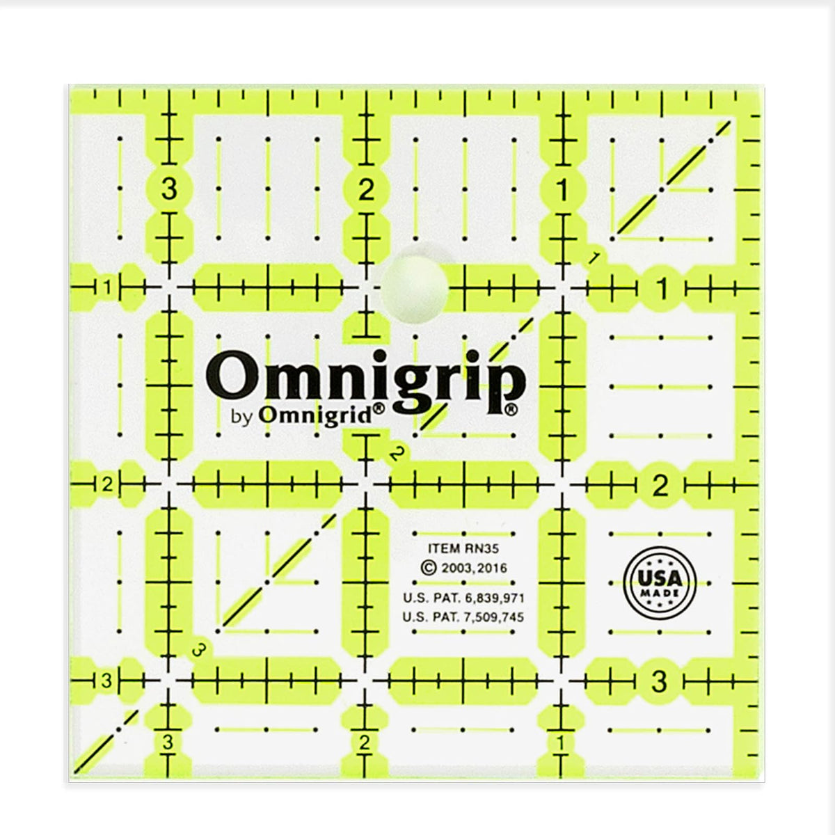 Omnigrid Regla de Acolchado Antideslizante - Cuadrado - 3-½" x 3-½"