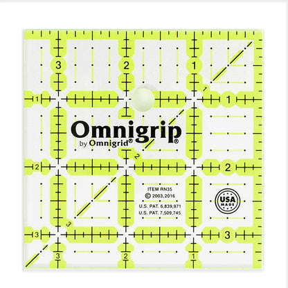 Omnigrid Regla de Acolchado Antideslizante - Cuadrado - 3-½" x 3-½"