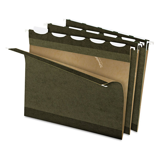 Pendaflex Ready-Tab Reinforced Hanging Folders with Lift Tab Technology, Letter Size, 5-Tab, Standard Green, 25 per Box (42590)