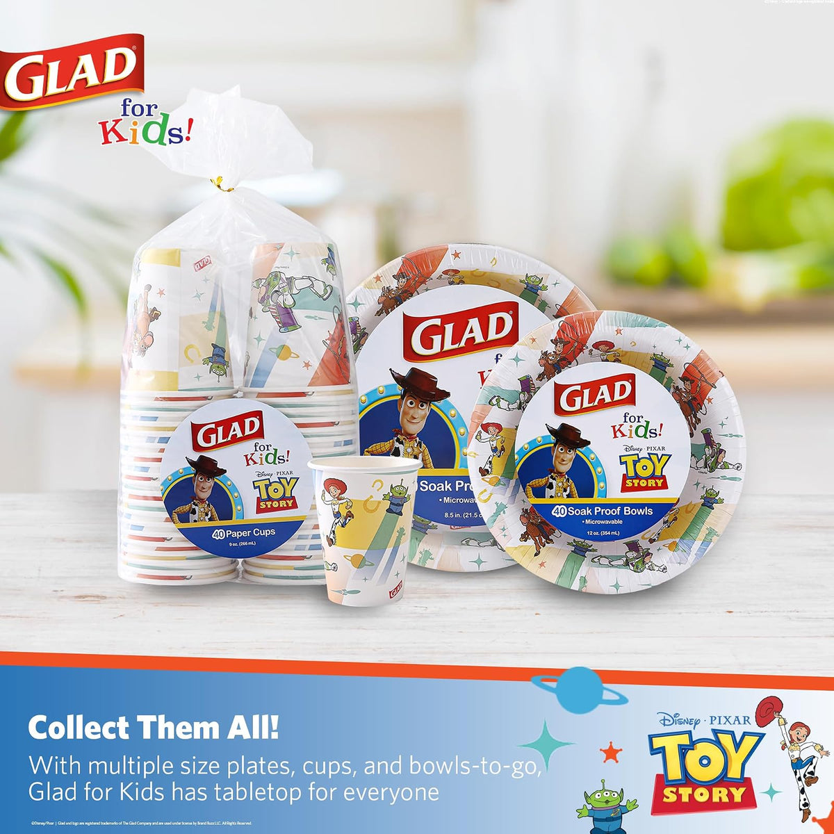 Glad para Niños Disney Pixar Toy Story - Cuencos de Papel 12 onzas (40 unidades)