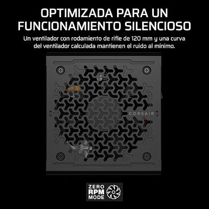 Corsair RM1000e (2025) Fuente de alimentación ATX Totalmente Modular de bajo Ruido con Cable de 12V-2x6 - Compatible con ATX 3.1 y PCIe 5.1, eficiencia Cybenetics Gold, condensadores a 105°C - Negro