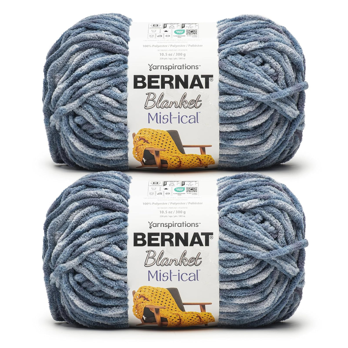 Bernat Blanket Mist-ical Storm Blue Paquete de 2 hilos de 300 g