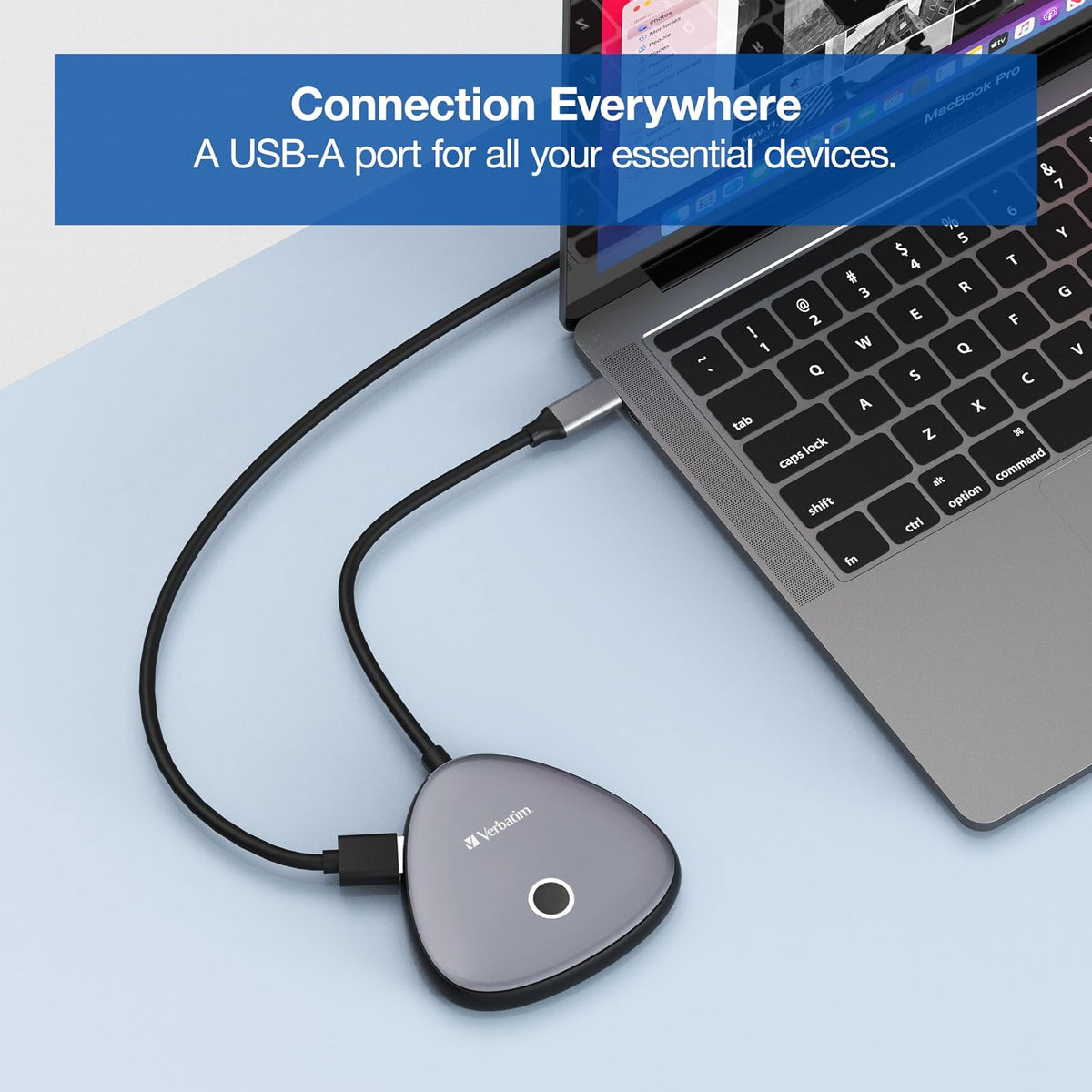 Verbatim Share My Screen Video Extender 4K USB-C Wireless HDMI Transmisor y Receptor Adaptador de visualización con concentrador USB y Lector de Tarjetas
