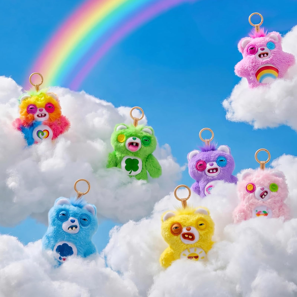 Fuggler Llavero Oso Cariñoso de 12.7 cm de Peluche Coleccionable (Paquete de 6) de ZURU con diseño Divertido y Monstruo Feo con Llavero de Enganche, Perfecto para Bolsos, Mochilas y fanáticos