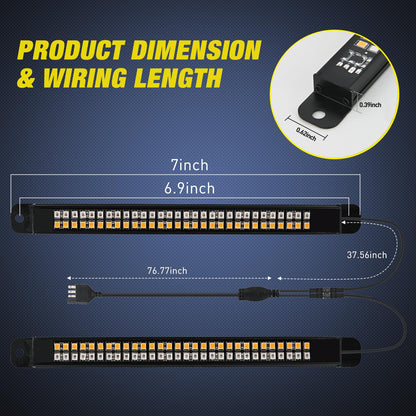 Nilight - Tira de Luces para portón Trasero de camión, Marco de Aluminio de 7 Pulgadas, Doble Fila, 60 LED, Rojo, Freno de Corriente, Color ámbar, señales de Giro, Luces estroboscópicas, Barra de