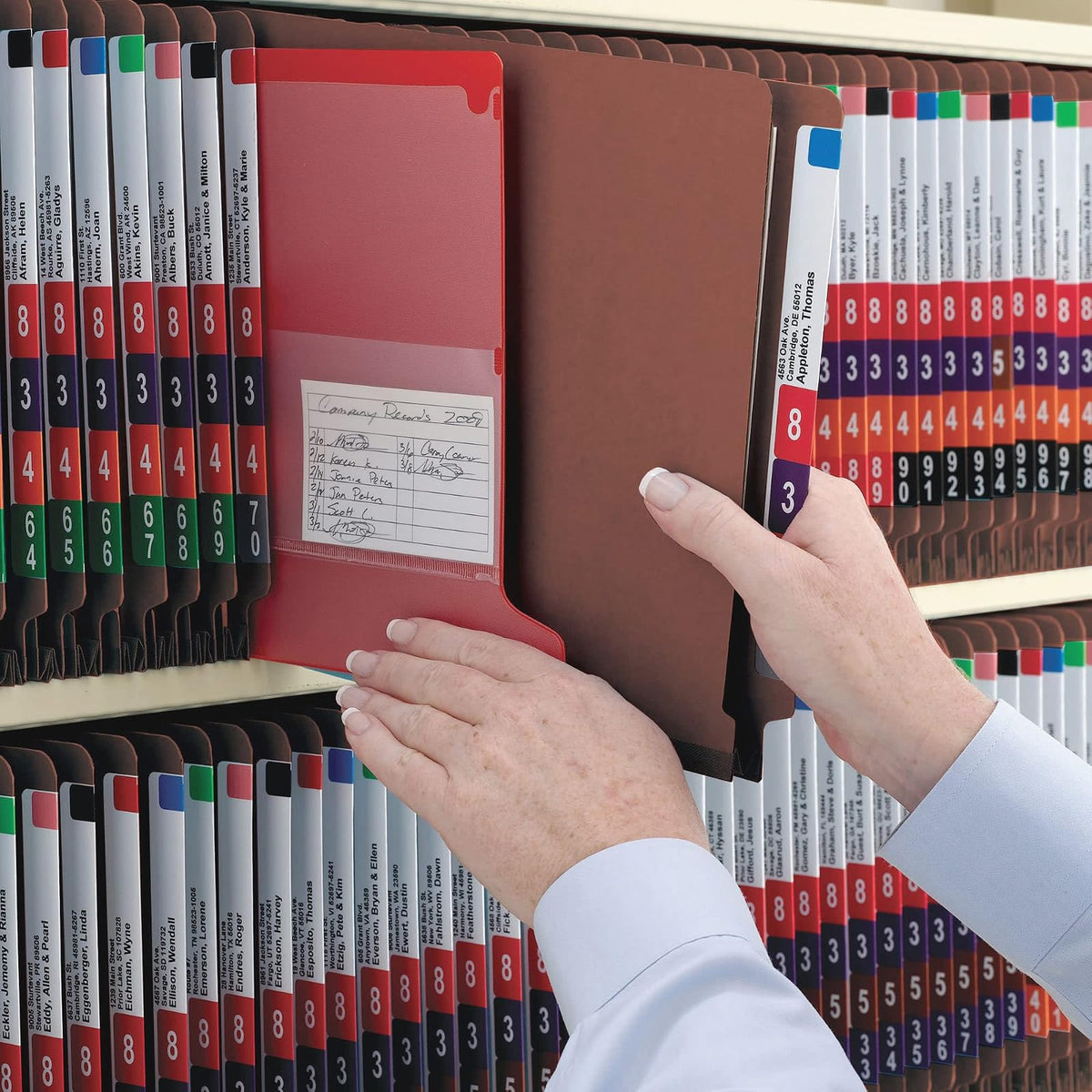 Smead - Carpeta clasificadora con pestañas y cierres SafeSHIELD, 2 divisores, Rojo, Carta