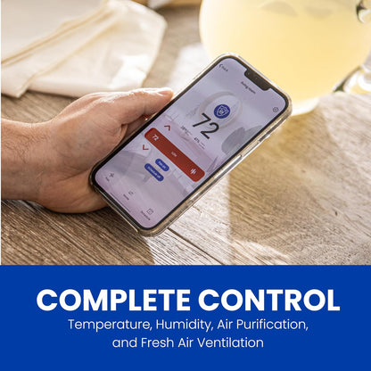 AprilAire 8920W - Termostato de visualización táctil a color programable Wi-Fi con control IAQ; compatible con Alexa y Google Assistant