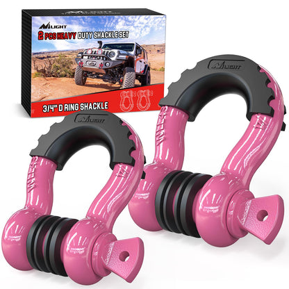 Nilight Argollas de Recuperación D-Ring 3/4 in Paquete de 2 - Rosa 3 - 4" Paquete de 2