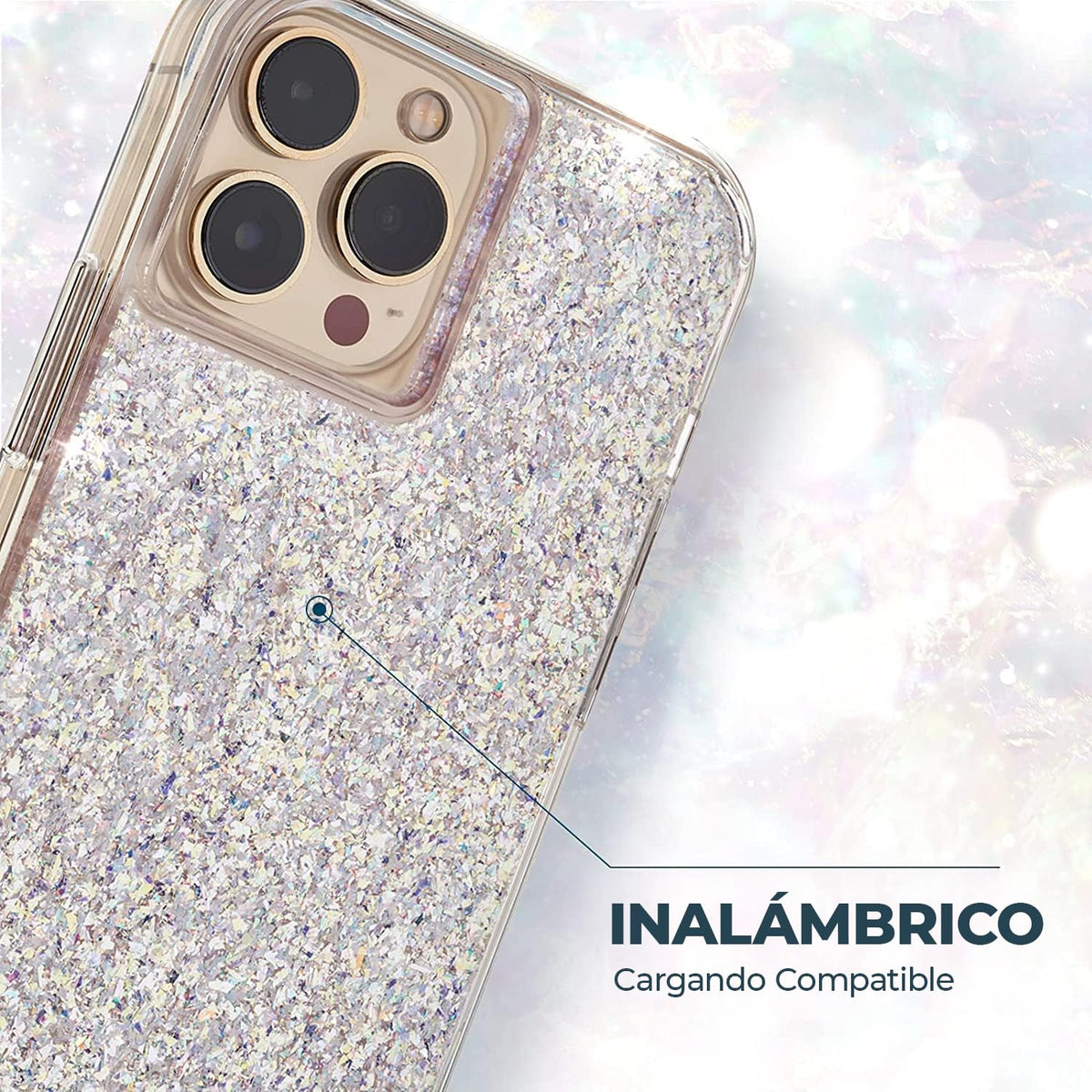 Case-Mate - Twinkle - Funda para iPhone 13 Pro MAX - Elementos Reflectantes de lámina - Protección contra caídas de 10 pies - 6.7 Pulgadas - Stardust