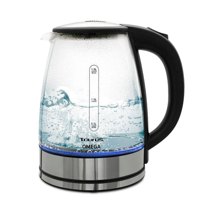 Taurus Caronte Hervidor Eléctrico con Apagado Automático - Vidrio de borosilicato - 1.8 Litros