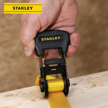 Stanley - Kit de Correa de carraca, Negro/Amarillo, 1" x 14'