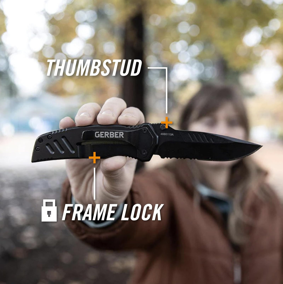 Gerber Gear 31-000594 - Cuchillo Swagger, borde dentado, punto de caída | Hoja dentada de punto de caída, mango G10, abierta con una sola mano, transporte diario EDC, cuchillo plegable duradero y