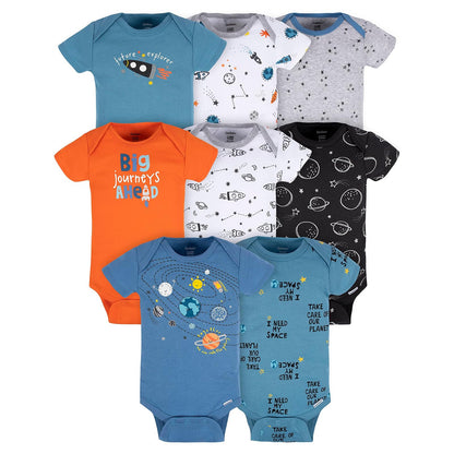 Gerber Paquete de 8 Mamelucos para Bebé Manga Corta - 3-6 Meses - Space