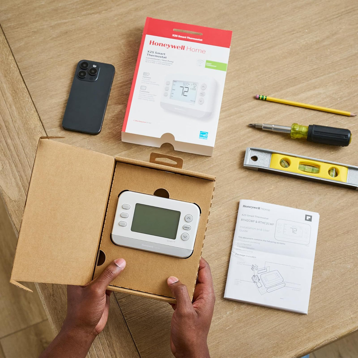 Honeywell Home X2S - Termostato Inteligente, compatibilidad Convencional/Bomba de Calor, termostato WiFi para el hogar, Gris