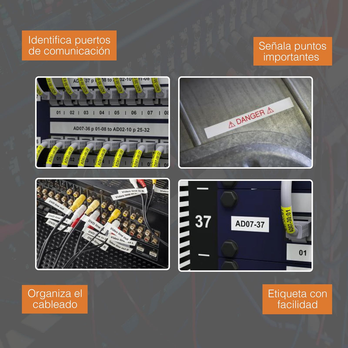 Brother Rotulador Industrial Portátil PT-E110 para Etiquetas Profesionales | Impresora de etiquetas industriales de 6 a 12 mm, para Electricistas, Instaladores, Teclas Rápidas Cables, plecas, exteriores
