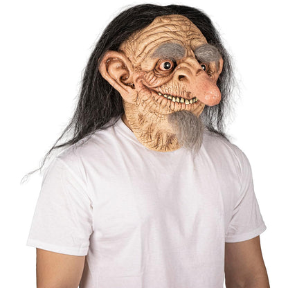 Ghoulish Productions Máscara Funny Troll con Cuello de Látex – Máscara Realista de Duende Viejo con Nariz Grande y Cabello Largo Pintada a Mano – Ideal para Halloween, Disfraces y Coleccionistas