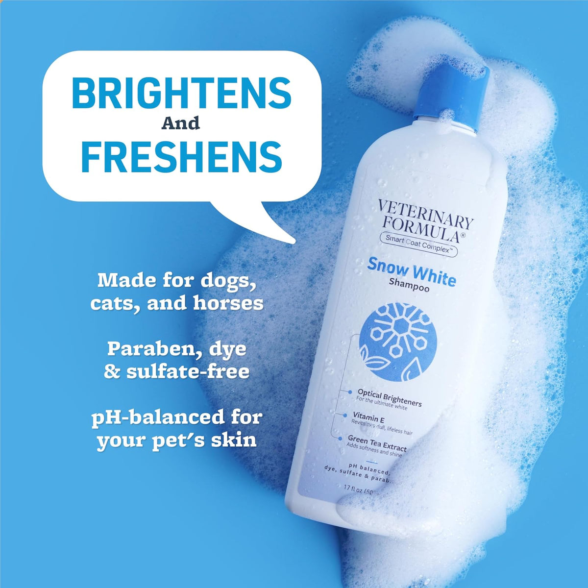 SynergyLabs Veterinary Formula Solutions Snow White Shampoo; 17 fl. oz.