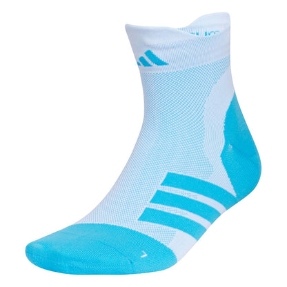 adidas Adizero Calcetines de Cuarto para Correr Unisex - G - Blanco - Lucid Aquamarine