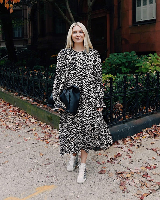 The Drop Vestido Midi Para Mujer, Estampado de Leopardo, por @somewherelately