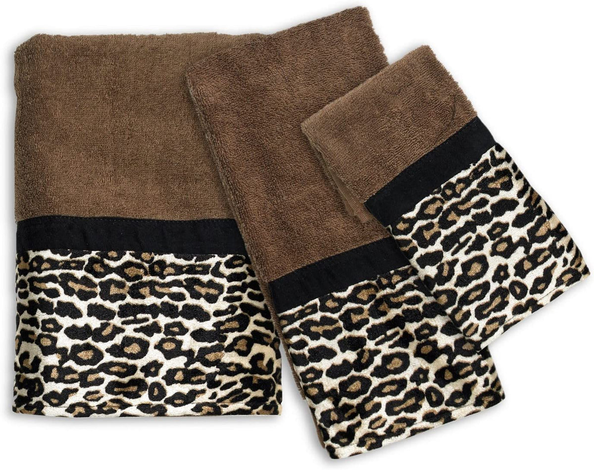 Popular Bath Toallas de baño, colección Jezella, Juego de 3 Piezas, Estampado Animal