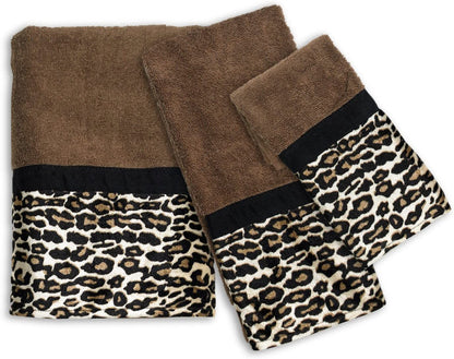 Popular Bath Toallas de baño, colección Jezella, Juego de 3 Piezas, Estampado Animal