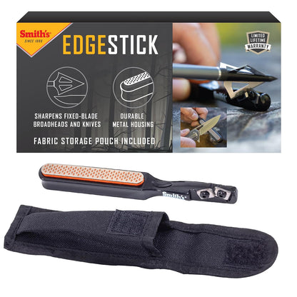 Smith's 50047 Edgesport - Afilador de cuchillo y punta ancha - Afilador portátil - Afilador de herramientas de caza y tiro con arco - Bolsa de transporte - Carburo y piedra de diamante - Afilador de