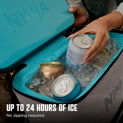 Ninja | Enfriador de mochila | FrostVault Go Can Soft Cooler | cierre a prueba de fugas con abrelatas integrado, 2 paquetes de hielo y cajón de almacenamiento en seco | para senderismo, camping y más
