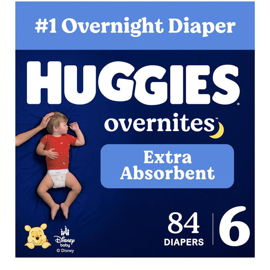 Pañales de bebé nocturnos tamaño 6, 84 quilates, Huggies Overnites