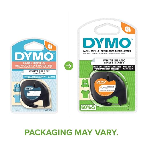 Dymo 18771 Cinta LT Tela Planchable 12mm X 2m, blanco
