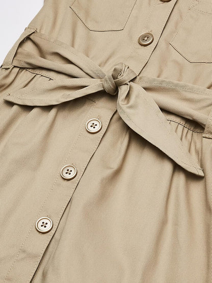 French Toast Girls' Twill Safari Shirtdress