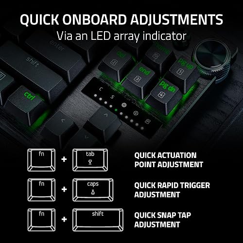 Razer Huntsman V3 Pro TKL Teclado para Esports: Interruptores Ópticos Analógicos - Snap Tap - Disparador Rápido - Activación Ajustable - Teclas Multimedia Y Dial - PBT Doubleshot - Reposamuñecas
