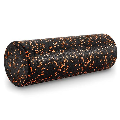 Prosource Fit High Density Speckled Black Foam Rollers, 45cm for Myofascial Release, Pilates, Trigger Point Massage and Muscle Therapy