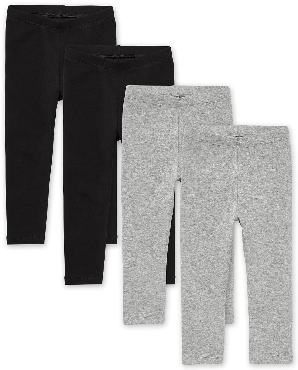 The Children's Place leggings de algodón para niña, paquete de 4 - 2 Negro - 2 H - T Smoke- Paquete de 4 - 5 Años