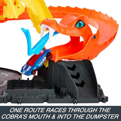 Hot Wheels City, Pista de Juguete Ataque de Cobra vs Pizzería, para niños de 3 años en adelante