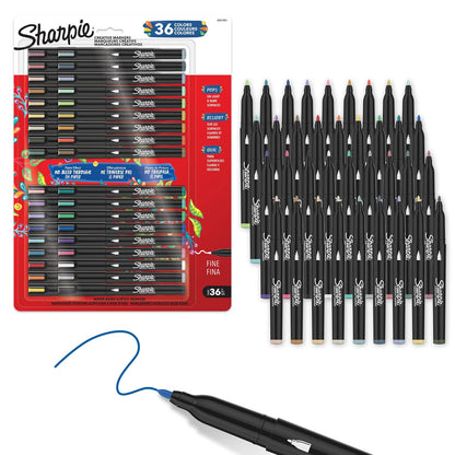 Sharpie Creative Marker Punta Fina, Pintura Acrílica Surtida, 24 Piezas - Punta fina de 36 unidades