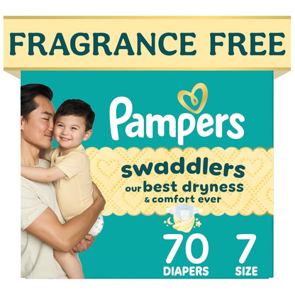 Pampers Swaddlers Pañal Desechable para Bebé, Ultra Absorbente - Talla 7 (70 Unidad)