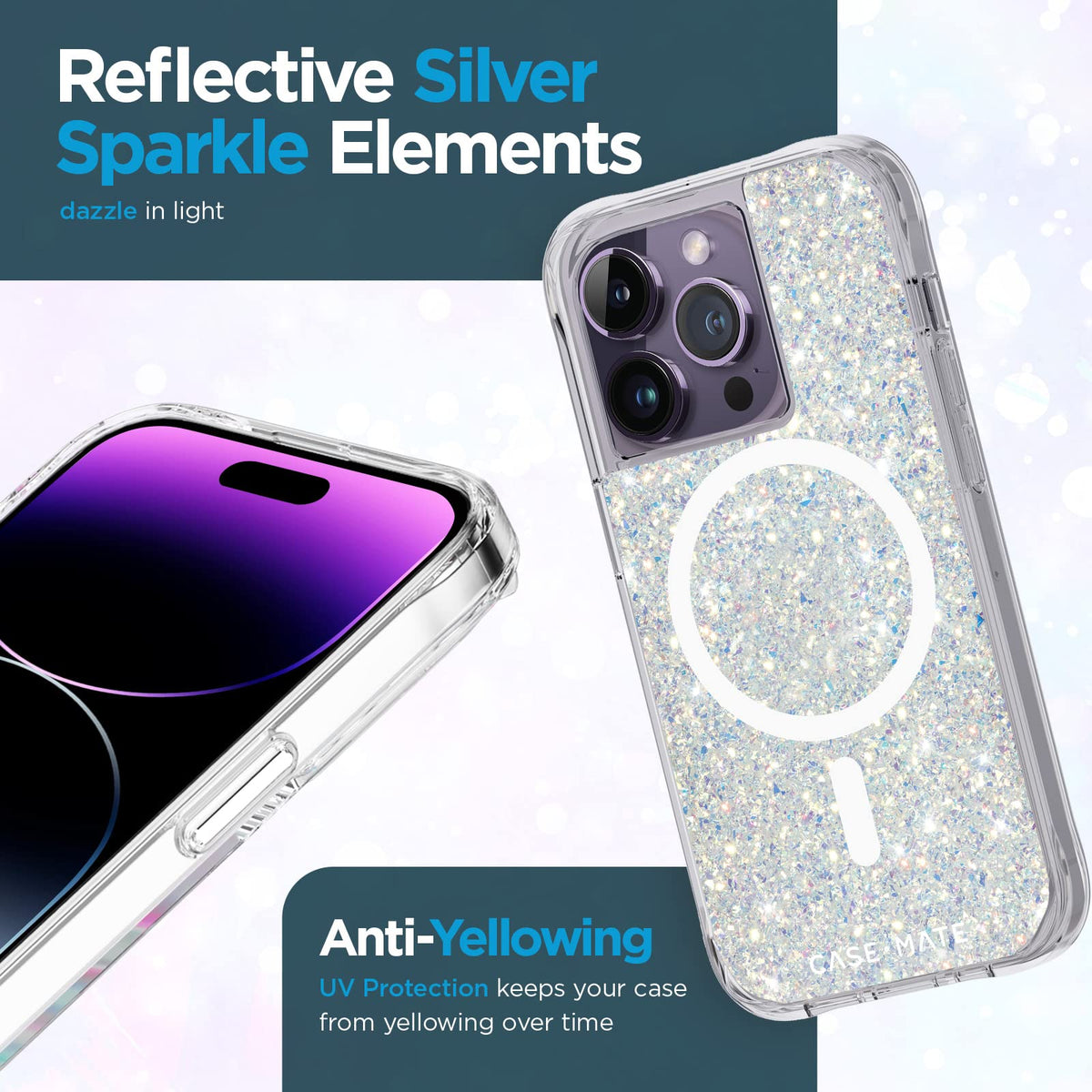 Case-Mate iPhone 14 Pro Case - Twinkle Stardust [10FT Drop Protection] [Compatible with MagSafe] Magnetic Cover with Cute Bling Sparkle for iPhone 14 Pro 6.1", Anti-Scratch, Shock Absorbent, Slim Fit
