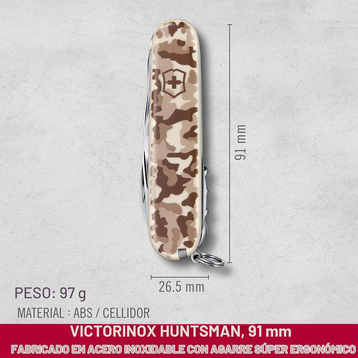 Victorinox Huntsman Camuflaje Desierto, 91 mm, 15 Usos