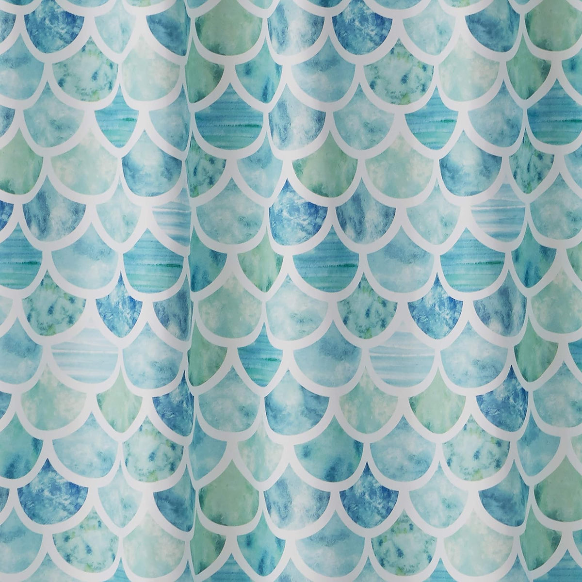 SKL Home - Cortina de Ducha con Escamas oceánicas, Multicolor