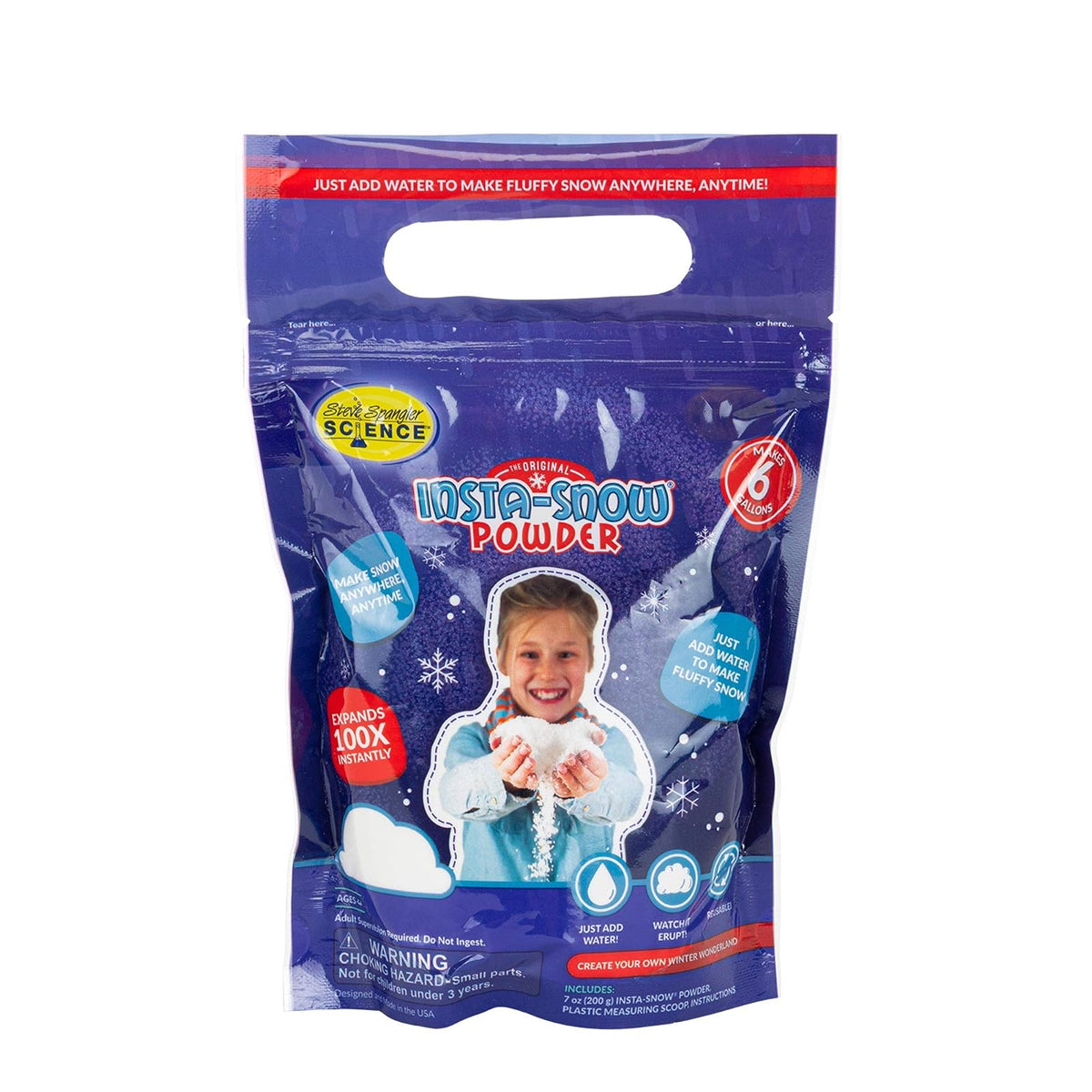 Steve Spangler Science The Original Insta-Snow Polvo (6 galones - 200g) | 0