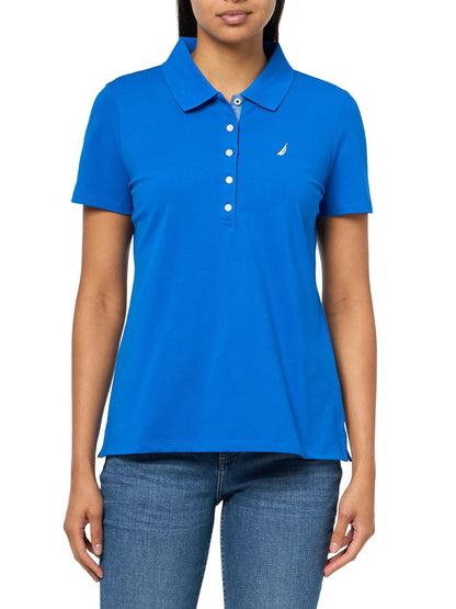 Nautica - Polo de Manga Corta con Botones para Mujer