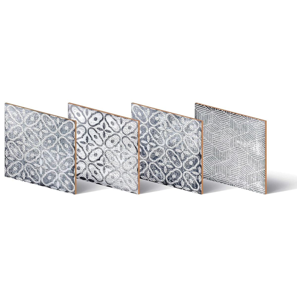 Kantu 2111009 Pacifico - Azulejo Decorativo de cerámica, 6 Pulgadas x 6 Pulgadas, Gris, Paquete de 4