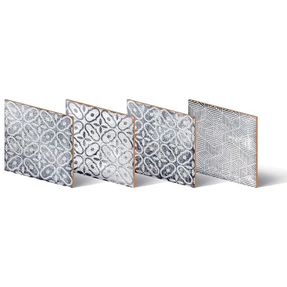 Kantu 2111009 Pacifico - Azulejo Decorativo de cerámica, 6 Pulgadas x 6 Pulgadas, Gris, Paquete de 4