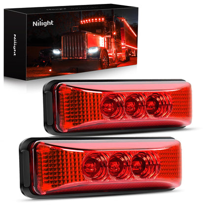 Nilight Luces LED para Remolque TL-32, 10 cm, Rojas, Impermeables, Montaje en Superficie, 2 Piezas - Rojo 2 piezas